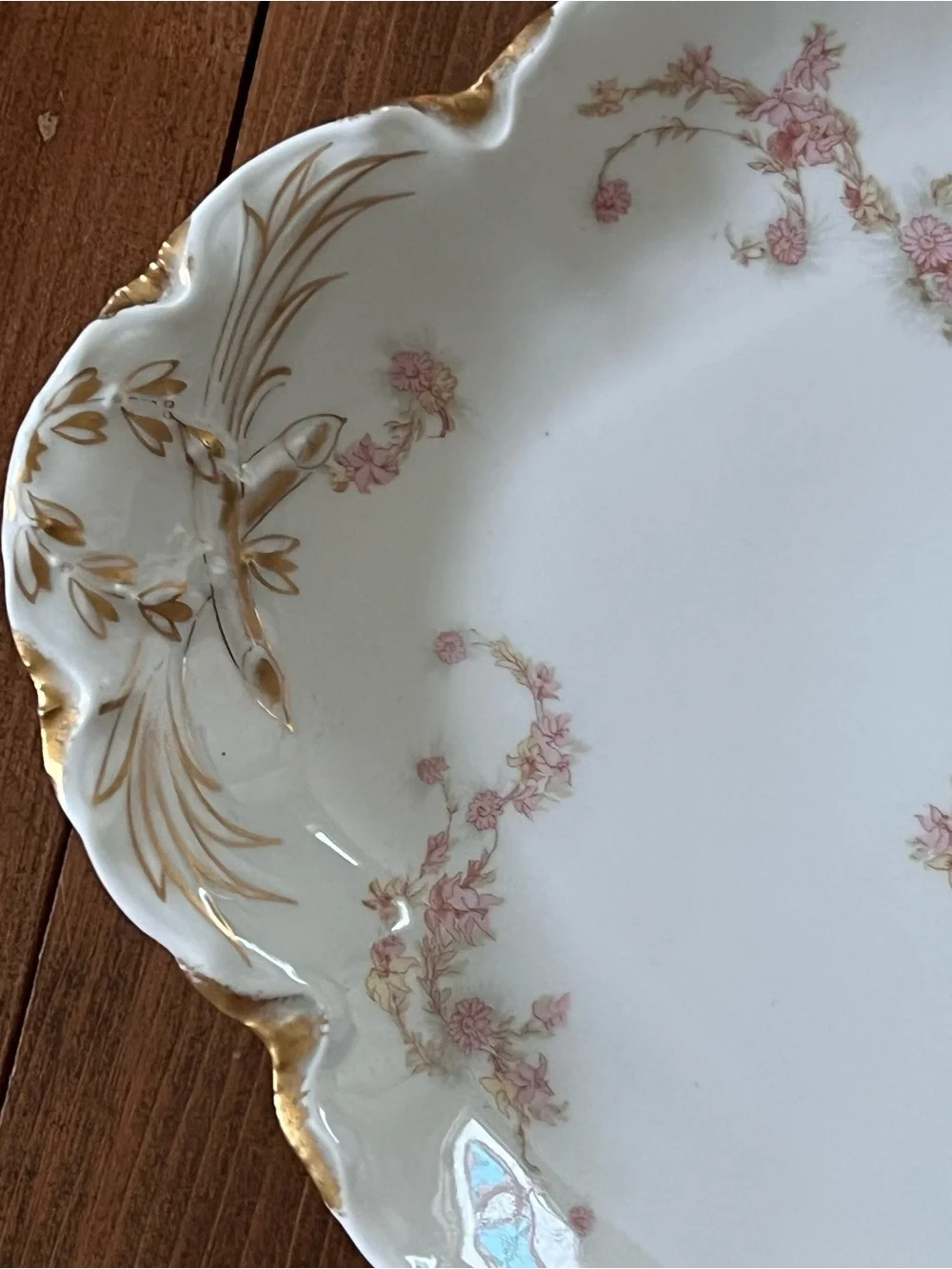 Haviland Limoges Porcelain Schleiger ?525 Pink Gold Floral 16” Platter